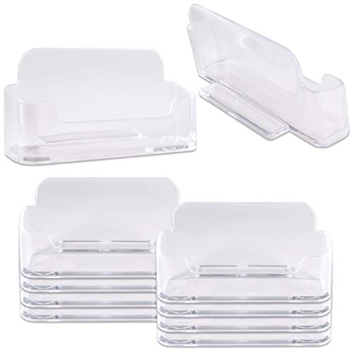 (10 Pcs) Beauticom Clear Premium Acrylic Business Name Card Holder Display Stand. Suitable For Office & Store Usage. #TOP17