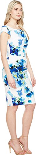Adrianna Papell Ap1d100924 Vestido, Blanco (Azul Multi), 34 para Mujer