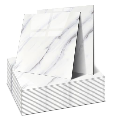 OJTOJT - Piastrelle autoadesive da parete, 22 pezzi, Peel and Stick Tiles 30 x 30 cm, impermeabile e antimacchia, tagliabili, 4 colori, per bagno, cucina, soggiorno (Nuvole Fluenti)