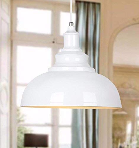 Plafonnier lustre blanc 30cm éclairage extérieur et intérieur suspendu