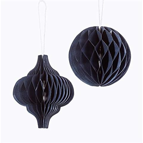 Gifts Direct 2 U Sass & Belle Navy Blue Honeycomb Paper Hanging Decorations Set 2 Cover