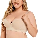HotYou Damen Minimizer BH mit Bügel Push Up Soft BH Große Brüste Nahtlose Ohne Polster,Haut,115A