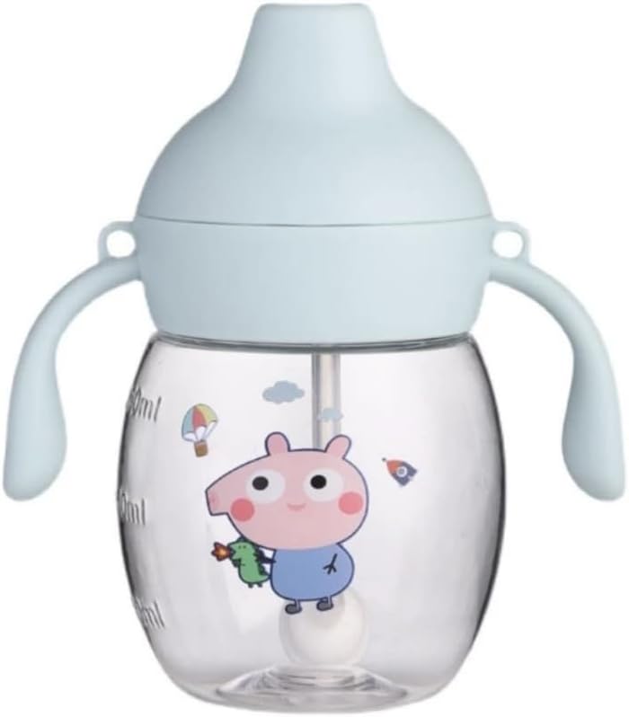 Magic Pebbles Spout Sipper Bottle with Handle and Strap for Baby and Kids | Sipper Water Bottle for Babies, Toddlers Kids | Sippy Cup (340ML, Blue)