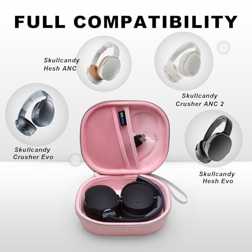 Image of Hard Case for Skullcandy Bluetooth Headphones, Pink(Case Only) | for Skullcandy Crusher ANC 2 /Crusher Evo /Crusher 1080 /Crusher 720 /Crusher /Crusher 540 /Hesh ANC /Hesh Evo /Hesh 540 Headphones