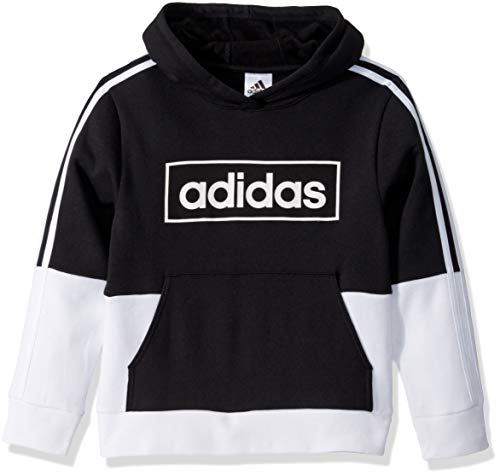 adidas Boys' Big Colorblock Pullover Sweatshirt, Black/Black, M(10/12)