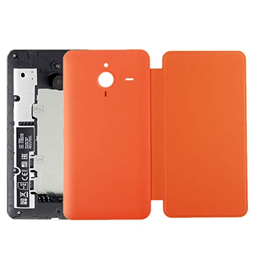 JUNXI Phone case Phone Cover Horizontal Flip Leather Case + Plastic Back Cover for Microsoft Lumia 640XL(Black)+ (Color : Orange)