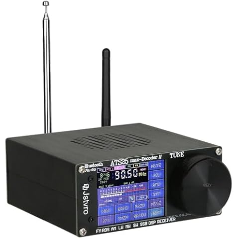 ATS25 Max-Decoder ii Radio Receiver with 4000mA,V4.17 Upgraded Adds HI-Z Antenna Input impedance LNA Function 50ohm Mode Band-Pass Filter Circuit,Support FM AM SSB DIGI(PSK) SYNC CW DSP Cover