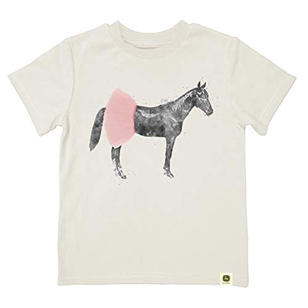 John DeereJohn Deere Infant/Youth Tutu Horse Ss Tee Ivory 12m