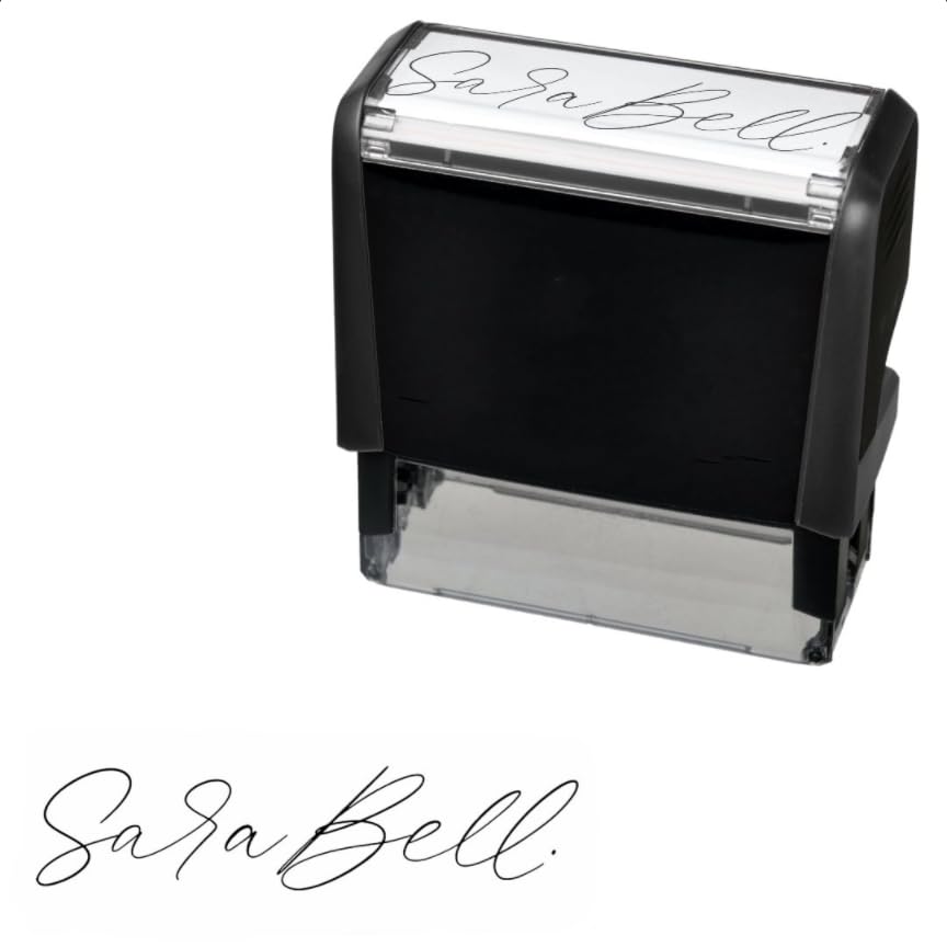 Generic Sello de firma autoentintable personalizado, rectangular, 2.8 x 0.9 pulgadas, autoentintado, recargable, grabado profundamente con láser