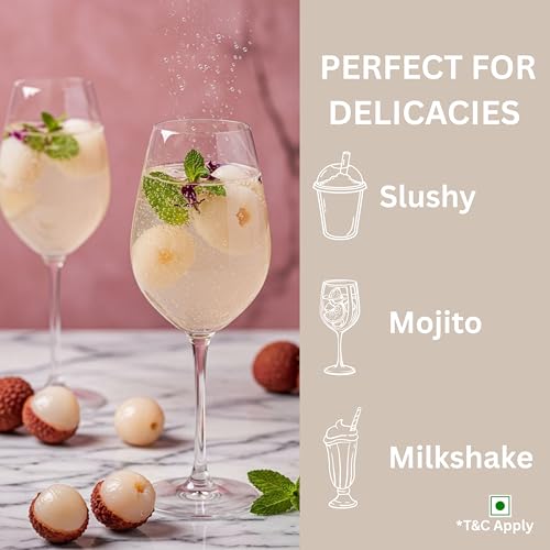 Image of Hitkary Misty Lychee Syrup 700 ml | Refreshing Lychee Drink Concentrate | Ideal for Mocktails, Coolers & Summer Drinks