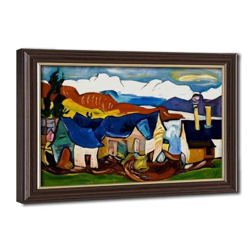 Toile William H. Johnson Chalet in The Mountain affiche expressionniste de collection