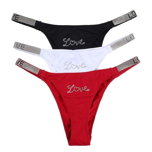 Women Ice Silk Low Waist Side Rhinestone Comfortable Half Hip Pants