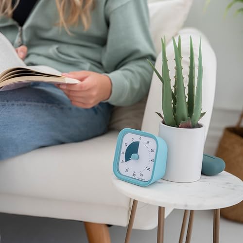 TIME Timer Home MOD — 60 Minuten Visueller Timer — für Heimschule Zubehör, Lernwerkzeug, Timer für Kinderschreibtisch, Büroschreibtisch und Meetings mit lautlosem Betrieb (Lake Day Blue)