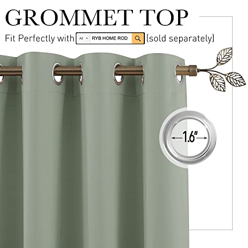Image of RYB HOME Extra Wide Curtains for Divider Room Separation Soundproof Temporary Door Curtains for Bedroom Closet Office Theatre Garage Living Room Privacy Drop Cloth, W 120 x L 84 inches, Sea Green