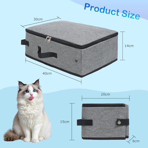 Bac à litière pliable pour chat portable imperméable avec couvercle