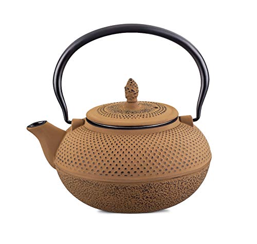 Chaleira MTA Ferro Fundido Com Infusor 1,5L Retrô Acabamento a Mão Forno Fogão Indução Cor: Azul