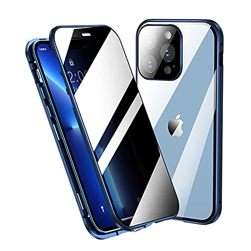 Coque magnétique iPhone 15 Pro Max anti-espion verrouillable bleu - 2