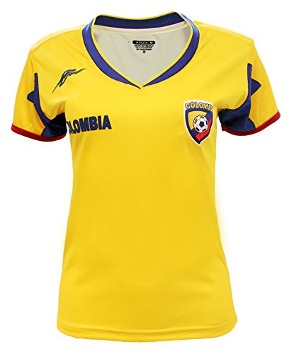 ARZA Sports Colombia Women Soccer Jersey (Yellow, X-Large)