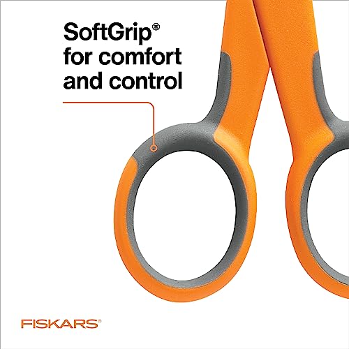 Fiskars Tesoura de microponta SoftGrip – Tesoura de tecido para costura, artes e artesanato – Aço in