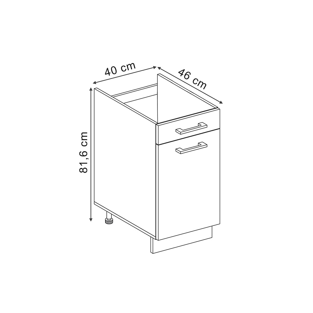 Vicco Szafki kuchenne "R-Line", Antracyt wiejski/Antracyt 40 cm