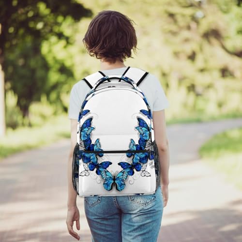 Sac de voyage décontracté et scolaire à motif papillon bleu multicolore - 6