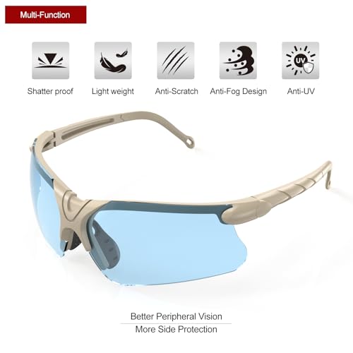 Image of xaegistac Shooting Glasses with Case-Safety Glasses Anti Fog | Z87.1 Certificated Impact Resistance Safety Glasses for Hunting Shooting Sports