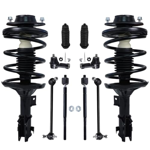 Image of Detroit Axle - Front Struts Kit for 01-05 Chrysler Sebring Dodge Stratus, 00-05 Mitsubishi Eclipse, Struts & Coil Spring Tie Rods Sway Bars Boots 2001 2002 2003 2004 2005 Replacement Suspension