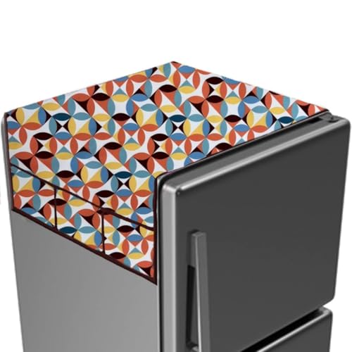 Image of MAXIMUS Dust & Stain Free Waterproof Fridge Top Cover | Refrigerator cover | Washable Material Fridge cover | 6 Utility Pockets (Orange)