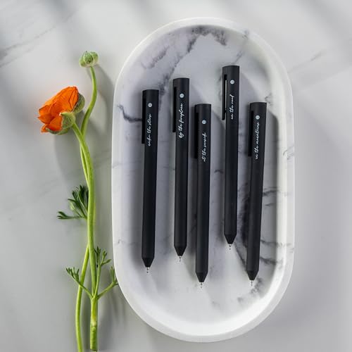Image of DIVERSEBEE Black Gel Ink Pens, 0.5 mm Gel Pens Fine Point, Bible Pens No Bleed Through with Cute Fine Tip, Bible Study Journaling Supplies, 5 Pack Gel Pen Set