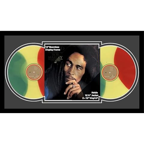 Creative Picture Frames 12-inch Manhattan Black Double Record Boombox Frame with Double Black-Black Matting Displays 12" Album Cover with 2 Double 12" Vinyl Disc LP's (Records not Included) Cover