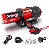 X-BULL 4500 lbs Winch 12V Electric Winch Kits with Fairlead, ATV/UTV Winch with Waterproof Synthetic Rope Winch with Wireless Remotes and Mounting Bracket
