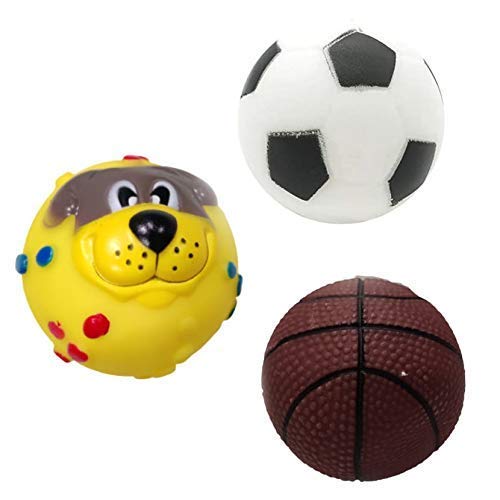 PSK PET MART Combo of 3 Natural Rubber Vinyl Squeaky Toy for Small Puppy/Dogs - 1 Basket Ball + 1 Foot Ball + 1 Puppy Face Ball (Color May Vary) (B09TTB4PNB) Amazon Price History, Amazon Price Tracker