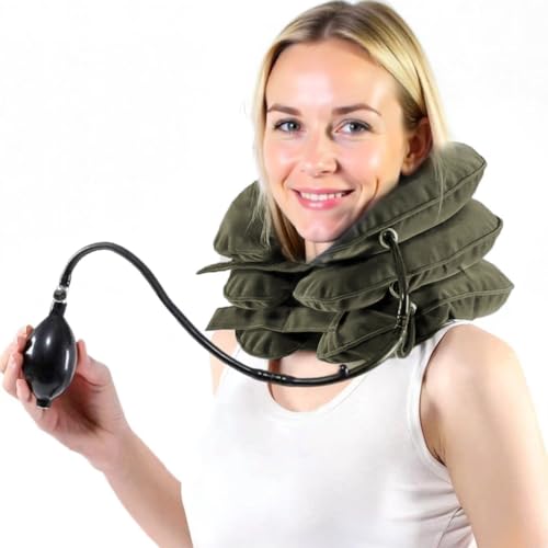 ZAYMS Neck Brace, Adjustable Inflatable Cervical Traction Neck Stretcher for Neck Pain Relief, Neck Decompression for Home Use (Gray)