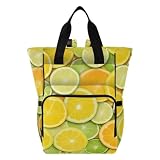 SPRIPORT Lemon Colorful Diaper Bag Backpack for Baby Boys Girls Multifunction Travel Tote with Stroller Straps & Bottle Storage Maternity Travel Bag for Dads Moms Hiking Shopping Traveling