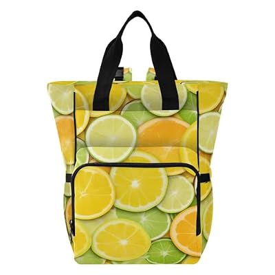 SPRIPORT Lemon Colorful Diaper Bag Backpack for Baby Boys Girls Multifunction Travel Tote with Stroller Straps & Bottle Storage Maternity Travel Bag for Dads Moms Hiking Shopping Traveling