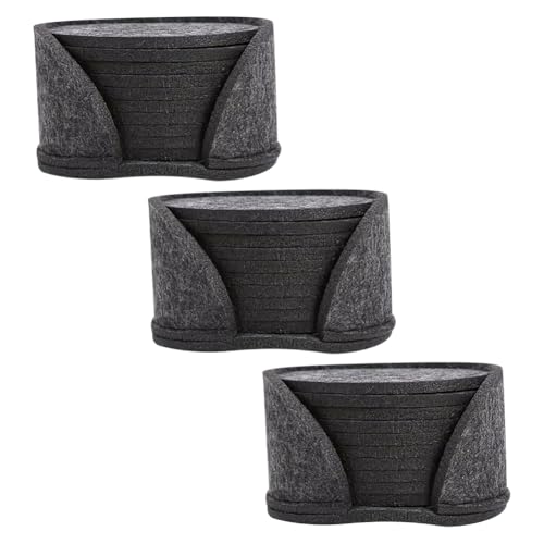 FSSTUD Lot de 30 dessous de verre ronds en feutre antidérapants et résistants à la chaleur avec 3 sous-verres pour boissons, verres - Gris foncé - 10 cm