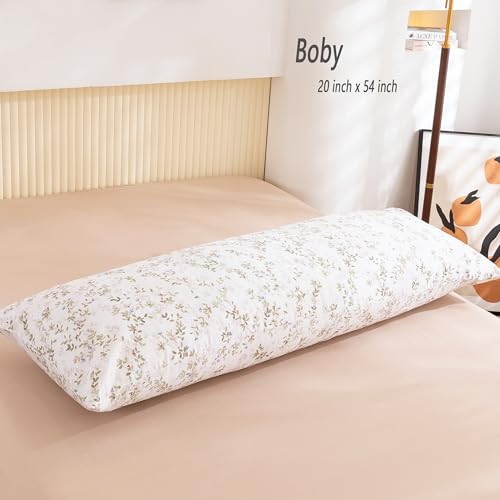 Image of ECOCOTT 100% Washed Cotton Pillowcase for Hair and Skin Linen Feel Soft Comfortable Breathable 1 Pcs Pillow Case with Envelope Closure Body Size (20 inchx54 inch)