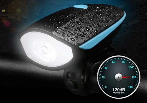 Luz LED Para Bicicleta USB Recarregável Com Buzina, Farol Dianteiro Para Bike Resistente à Água Reca