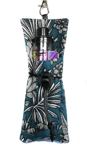 Etui vapoteuse cigarette électronique en tissu avec cordon tour de cou (Tropical bleu canard)