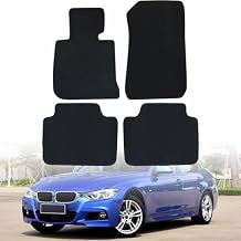 SecosAutoparts Replacement Black Velour Front & Rear Floor Mats Carpet Compatible with BMW 3-Series F30 2012 2013 2014 2015 2016 2017 2018 2019
