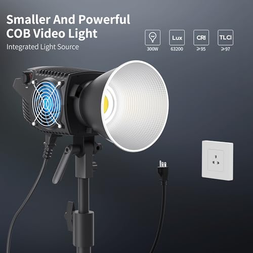 Image of ZHIYUN Molus B300 300WCOB LED Video Light 2700K-6500K, APP Control, Built in 13 Scene Effects Bowens Mount Silent Continuous Output Lighting