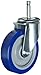 E.R. Wagner 3F09 5" Diameter Blue Polyurethane Tread/Gray Polyolefin Hub Wheel Swivel Stem Caster with Dust Cover, 13/16" Diameter X 1-3/4" Length Friction Ring Stem, 300 lbs Capacity Range