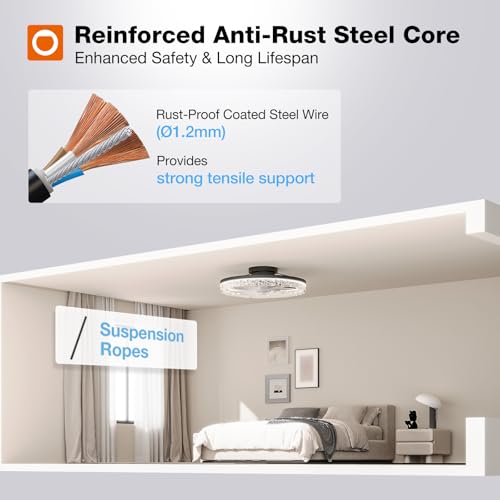 Image of addlon Ceiling Fans with Lights and Remote, 20'' Low Profile Ceiling Fans, 3000-6000K Dimmable Modern Flush Mount LED Fan Light, Fandelier Ceiling Fan for Bedroom, Kitchen, Living Room, Black