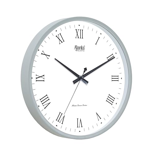 Image of Ajanta Home Decor Clock 12 Inch (305mm) Grey | Stylish Silent Sweep Wall Clock | Luxury Modern Design | Model 10027