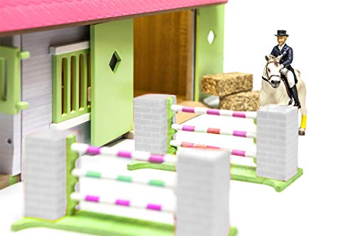 Establo para caballos Kids Globe 610168 de madera a escala 1:24 con dos cajas 4