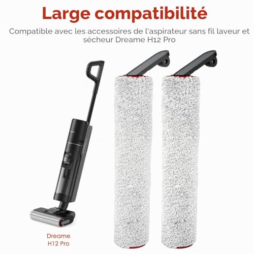 MIBUMIKI (2 pièces) Rouleaux de Brosse de Rechange Compatibles pour Aspirateur Sec et Humide sans Fil Dreametech H12 Pro, Kit D'accessoires de Pièces de Rechange, 2 Rouleaux de Brosse – vue 5