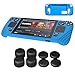 Ermorgen Funda de silicona compatible con Valve Steam Deck Consola, funda con 8 piezas de color negro, tapa basculante de silicona de 4 alturas, antideslizante, con ranura de ventilación, color azul