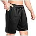 Produktbild Herren Sport Shorts Schnell Trocknend Sporthose Leicht Loose Kurze Hose mit Reißverschlusstasch Sommer Baumwolle Lässig Laufshorts Fitness Running Outdoor Basketball Shorts mit Tunnelzug Trainingshose