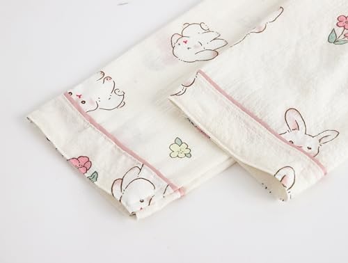 Image of Hupohoi Big Girls Button Down Pajama Set 3pcs Short Sleeve Long Pants with Shorts Crepe Wrinkled Fabric Sleepwear Nighty