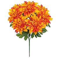 Künstliche Dahlien Strauß Aus Seide - 7 Köpfige Deko-Blume In Violett Für Tischdeko & Wohnaccessoires